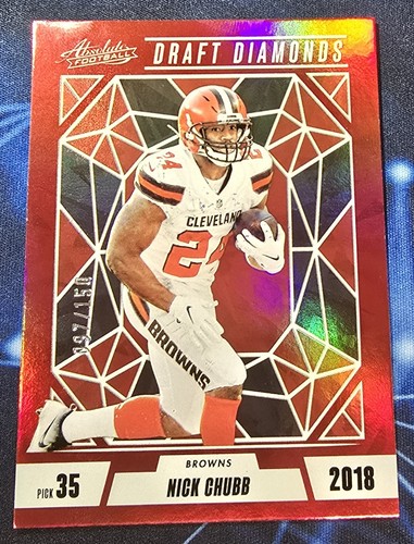 Nick Chubb [Red Spectrum] #DD-NCB 2024 Panini Absolute Draft Diamonds card