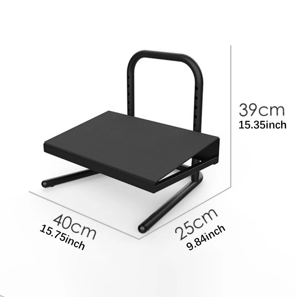 Height Adjustable Foot Rest with Portable Handle Step Riser Elevated Stool - Image 2 of 4