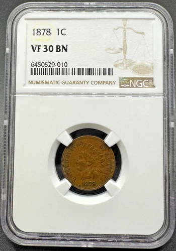 1878 INDIAN HEAD CENT NGC VF30 BN 11EDA25
