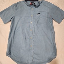 Chaps Dress Shirt Men’s Medium Blue Pocket Short Sleeve Easy Care Button Up