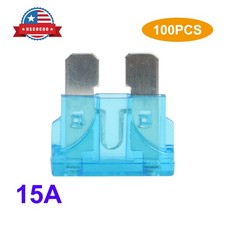 100x 15 Amp ATC/ATO Standard Regular Fuse Blade 15A for Car Boat