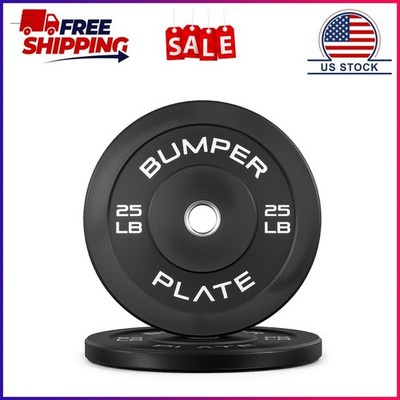 CAP Barbell Olympic Rubber Bumper Plate, PAIR (25lbx2)