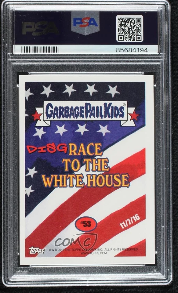 2016 DisgRace to the White House Garbage Pail Kids Hillary Clinton PSA 9 1gh7 - Image 2 of 3