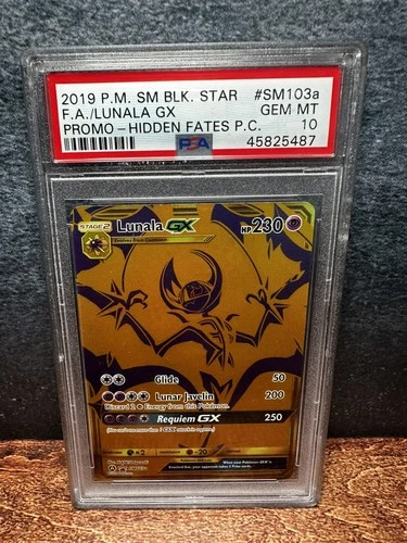 PSA 10 Lunala Gx Full Art #SM103a 2019 Pokemon Sm Black Star Promo