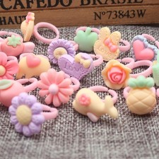 30 Pcs Mixed Color Plastic Cartoon Rings Children Kids adjustable Jewelry Gifts