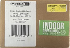 Miracle LED Single Socket 4 Indoor Greenhouse String Lighting Kit New In Box