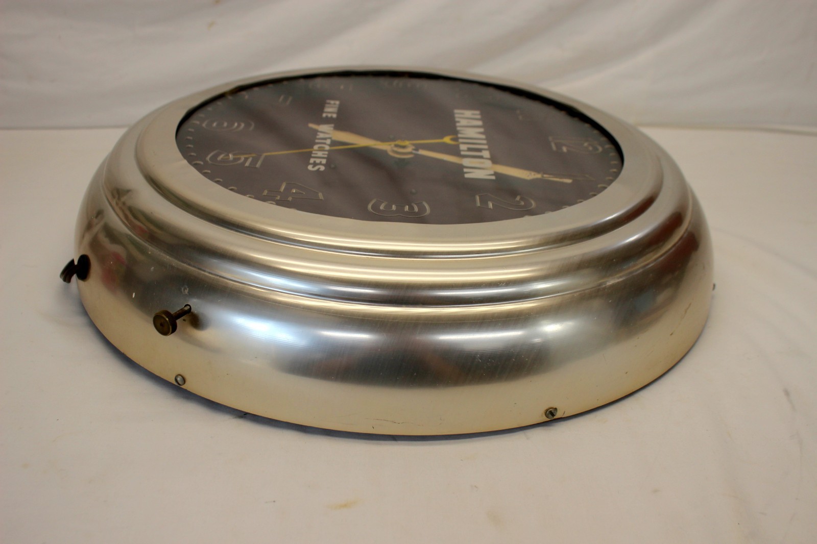 💥vintage HAMILTON Fine Watches NEON WALL CLOCK Lackner Ohio RUNNING 18"💥