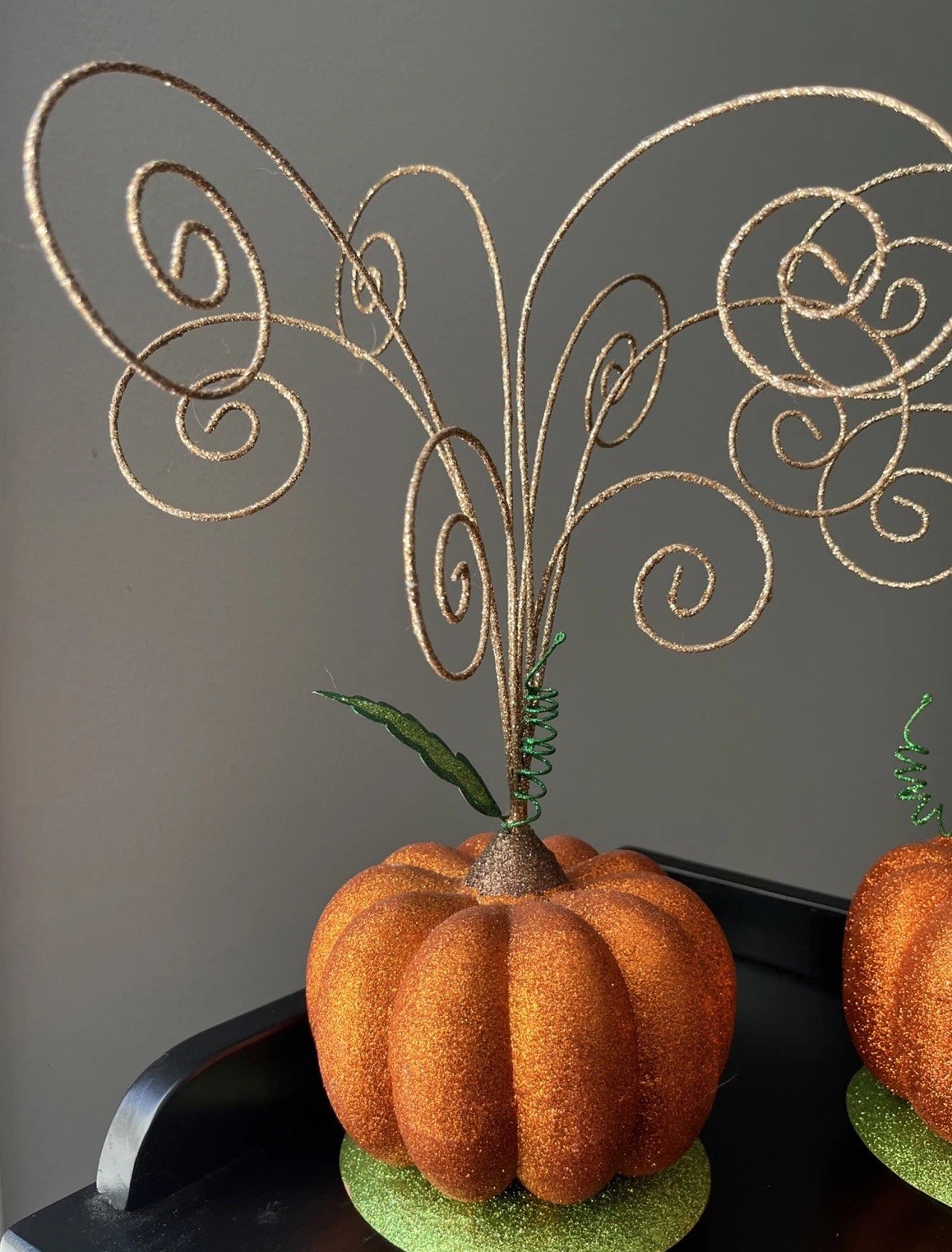 2 Pier 1 Glitter Pumpkin Tree Centerpiece