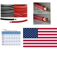Dual Color 6 Gauge 40FT Copper Battery Cable - Ideal for Cars  Solar