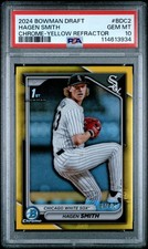 2024 BOWMAN DRAFT CHROME-YELLOW REFRACTOR #BDC2 HAGEN SMITH 64/75 PSA 10