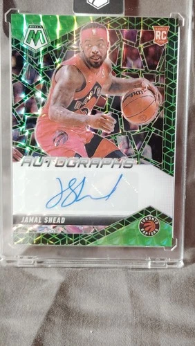 Panini Mosaic Rookie Autograph Green Mosaic Jamal Shead #RAM-JML /5 Raptors NBA
