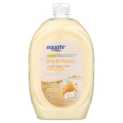 Equate Liquid Hand Soap Milk & Honey 50 fl oz Moisturizing Gentle Clean