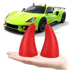 Car Auto Truck Elasticity 3D Devil Horns Sticker Bumper Decor Anti Red