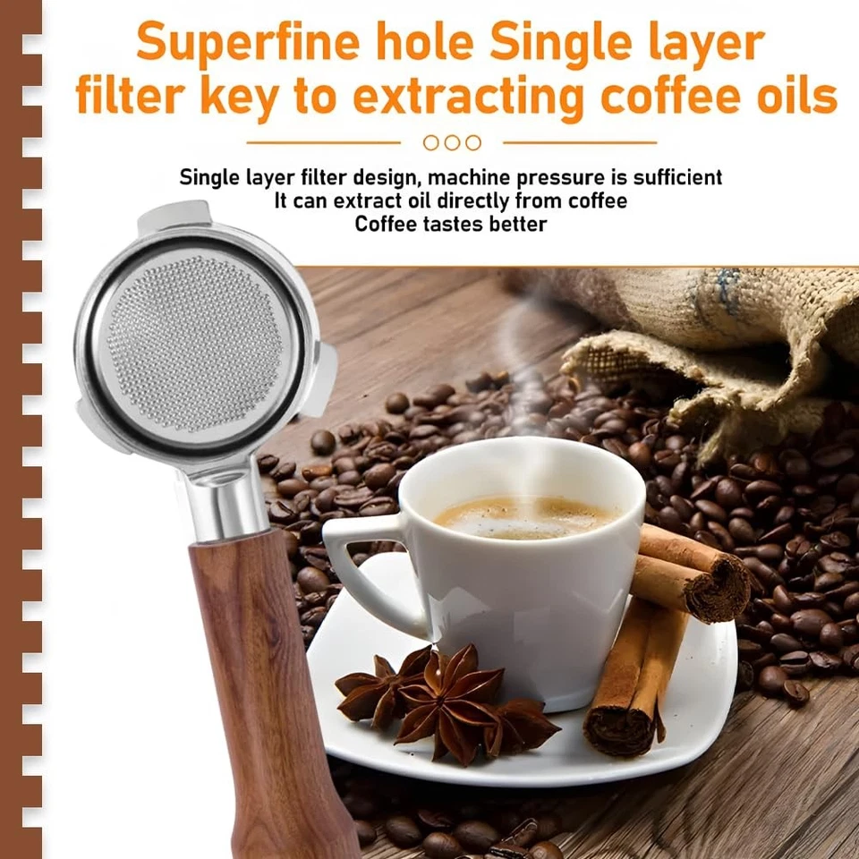 Portafiltro sem fundo 54mm para máquinas Breville – Portafiltro de café expresso 54mm... - Imagem 4 de 4