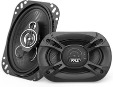 Pyle 3-Way Universal Car Stereo Speakers - 300W 4" x 6" Triaxial Loud Black 