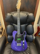 Tele Guitar painted Purple Tele Neck Guitar Weighs 10 lbs solid body.