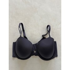 Victorias Secret Lined Demi Bra 36DD Dark Purple Gold V Hardware 373083-DEJ