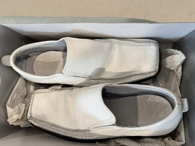 Aldo Men's White Leather Denzel Driving Loafer Moccasin Shoes, Size 8.5