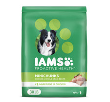 Iams Proactive Health Minichunks Dry Dog Food w Chicken, And Whole Grains, 30 Lb