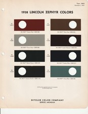 1938 Lincoln Zephyr Paint Chips Ditzler