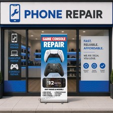 Retractable Banner Stand Custom Print Game Console Computer Repair Display Sign