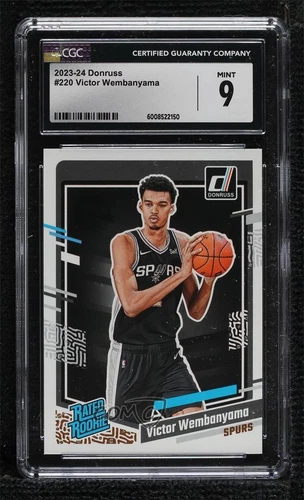 2023-24 Panini Donruss Rated Rookie Victor Wembanyama #220 CGC 9 Mint Rookie RC