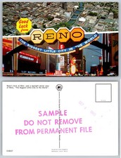 Reno Nevada Night Aerial City Lights Postcard