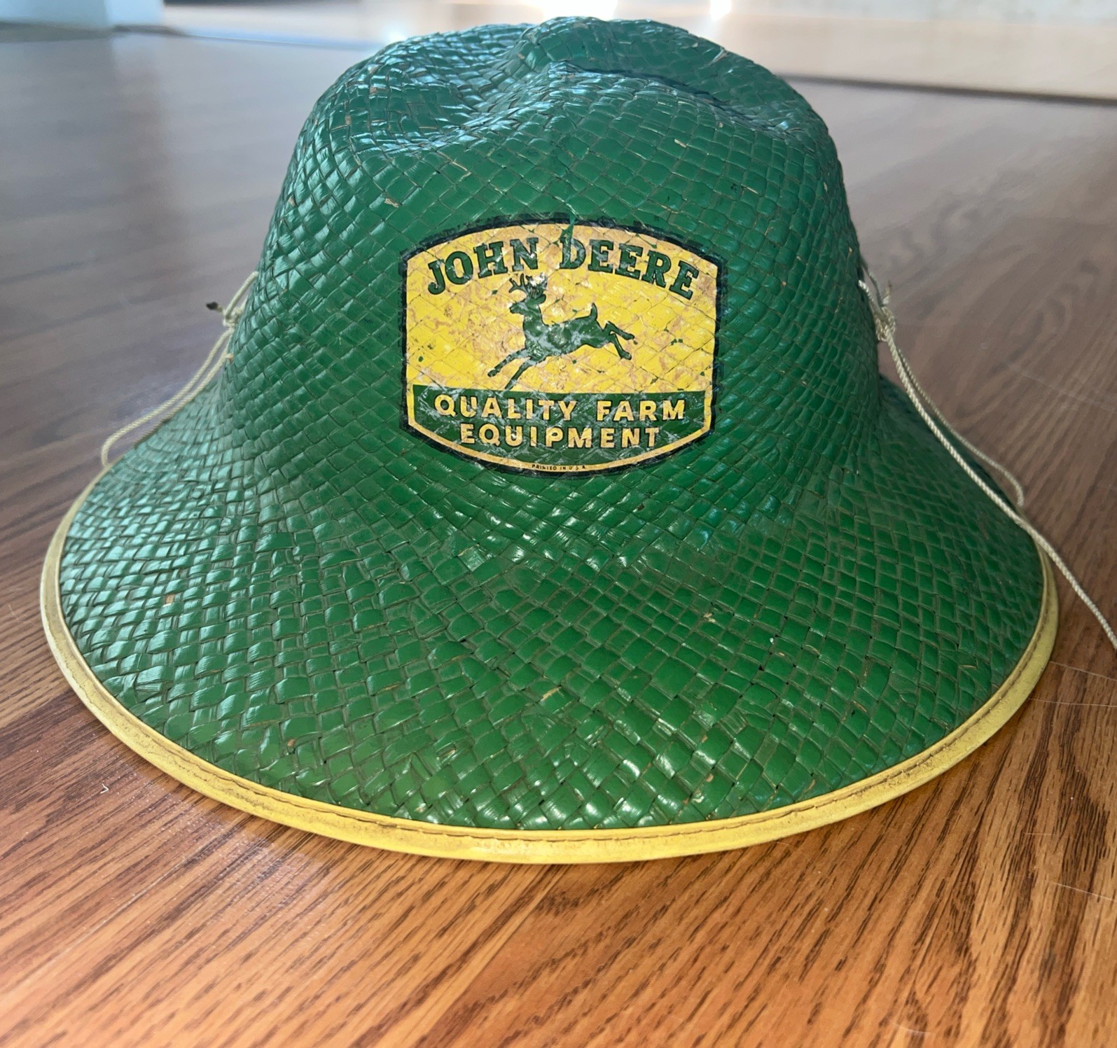 Vintage 1940's JOHN DEERE Safari Straw Hat Quality Farm Equipment