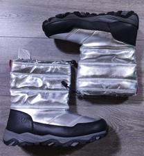 Lands End Boots Big Girls Size 7 Silver Insulated Winter Snow Boots Kids