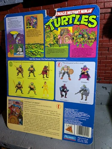 TMNT TEENAGE MUTANT NINJA TURTLES 1988 BEBOP FULL CARDBACK