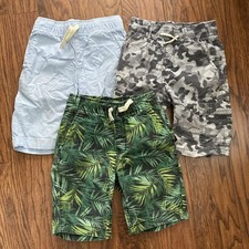 3 Shorts Size 7 The Children s Place Boys 100 Cotton Camo, Tropical, Light Blue