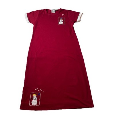 Michael Simon Vintage 90s T Shirt Cotton Dress Christmas Team Embroidered SZ L