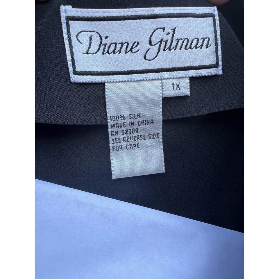 Blusa 100 % seda Diane Gilman años 90 1X túnica kimono floral colorida brillante NUEVA Foto 4 de 4