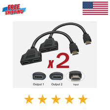 2PCS 4K HDMI Cable Splitter Adapter 2.0 Converter 1 In 2 Out 1 Male to 2 Female