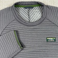 LL Bean Mens Medium Airlight Slightly Fitted Ribbed Gray Pullover Sweatshirt