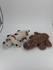 Vtg 1980s Tonka Pound Puppies Plush Lot Brown Dog Black And White Small