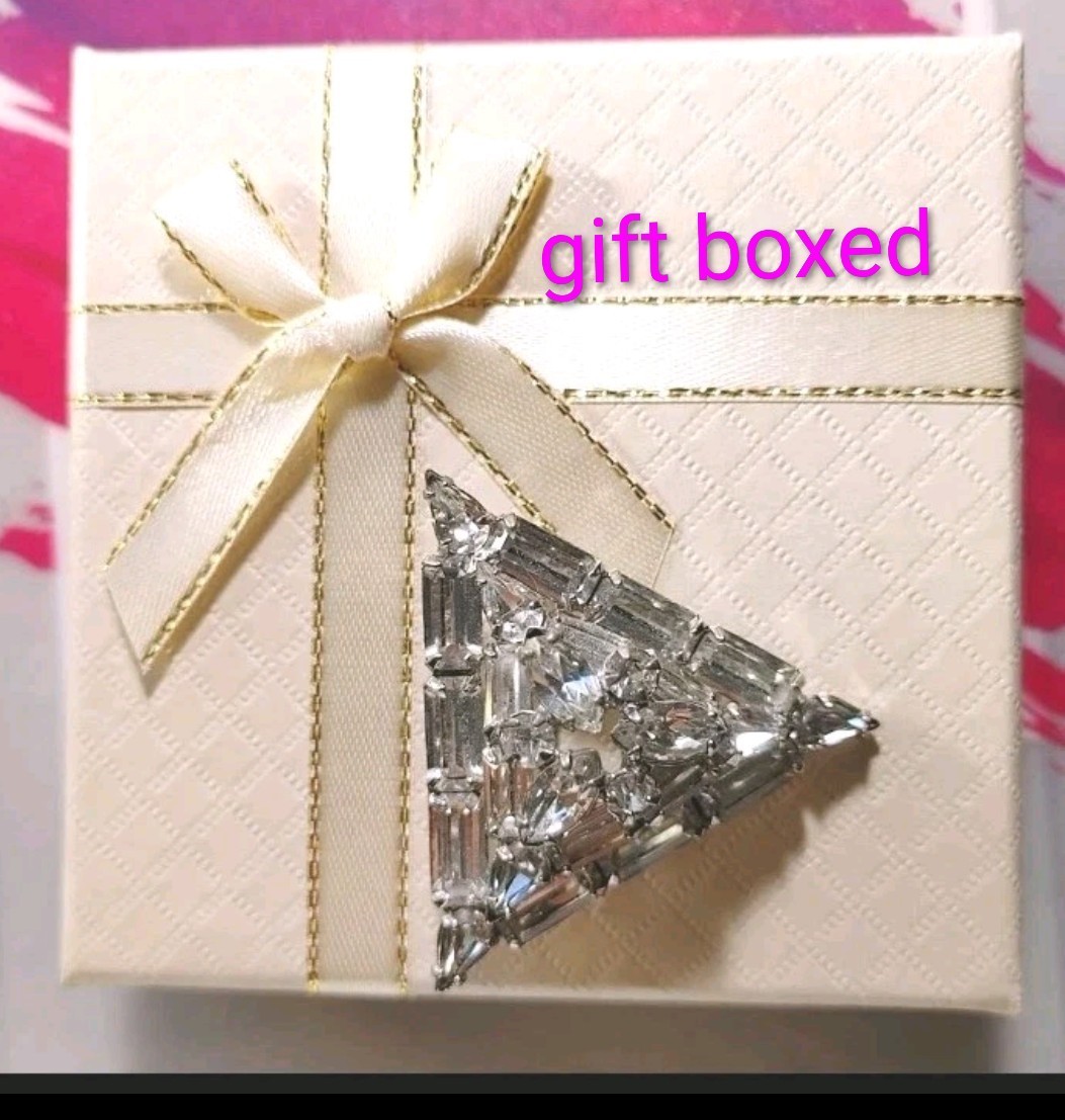 WEISS Signed Rhinestone Triangular Shaped brooch,… - image 8