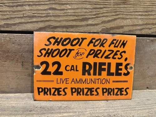 Vintage Arcade Porcelain Sign Circus Antique Carnival Advertising Gas Oil Pump