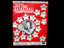 Vintage 1961 IOWA GIRLS HIGH SCHOOL BASKETBALL STATE PROGRAM Sports