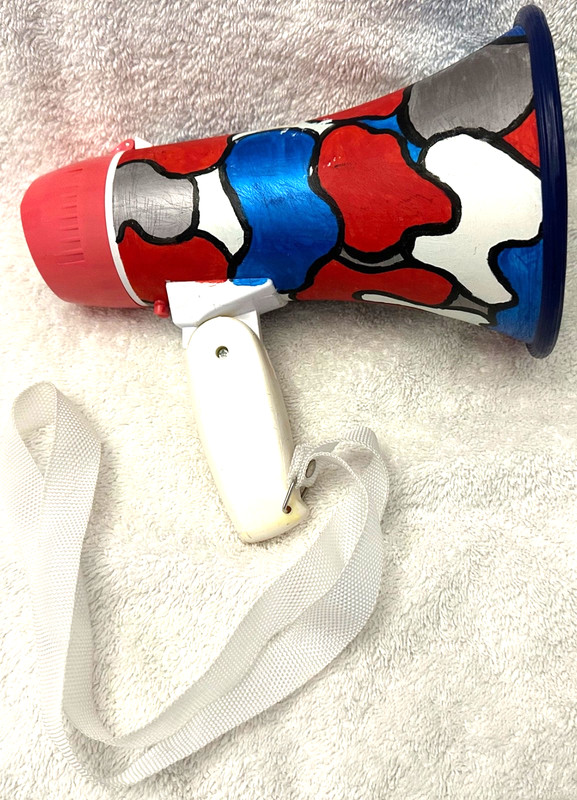 Customized B-Rock Red White Blue Camo Megaphone w/Siren & Adjustable Volume