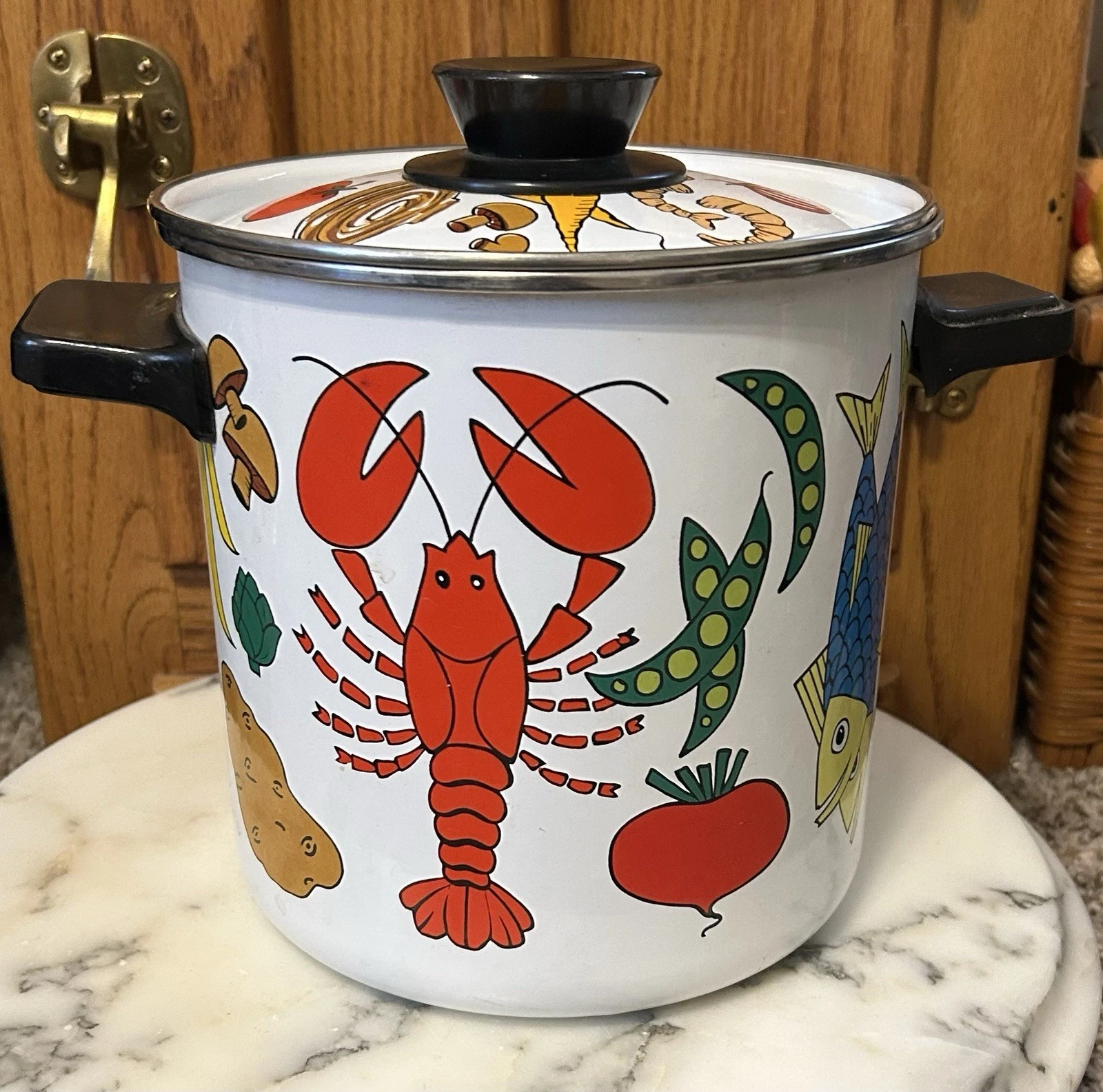 San Ignacio Enamel Seafood Steamer Pot Lobster Veg Spain w/ Insert Lid 5 qt
Opens in a new window or
