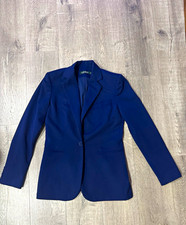 Lauren Ralph Lauren Women's Navy Solid 1-Button Twill Lined Blazer 2