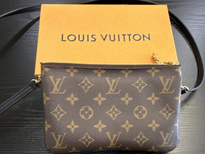 Louis Vuitton Monogram Shoulder Bag Brown Black Gold Hardware Multi-Zip Designer