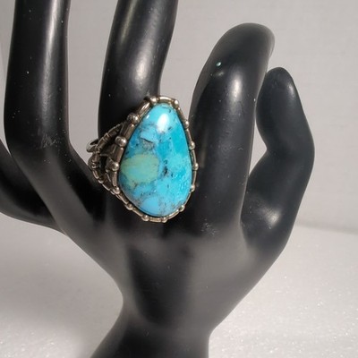 BARSE Vintage Genuine Stone Turquoise THAI Sterling Silver Ring; SIZE 7