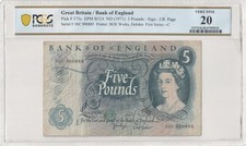PCGS ND (1971) Great Britain 5 Pounds Pick Number 375c, EPMy B324 VF 20 POP 1/0