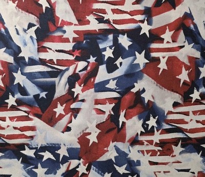 MDG - Patriotic Wavy Stars And Stripes Quilting and Crafting Fabric