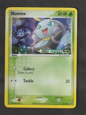 Illumise 32/106 Reverse Holo Pokemon Karte Edition Ex Emerald English.