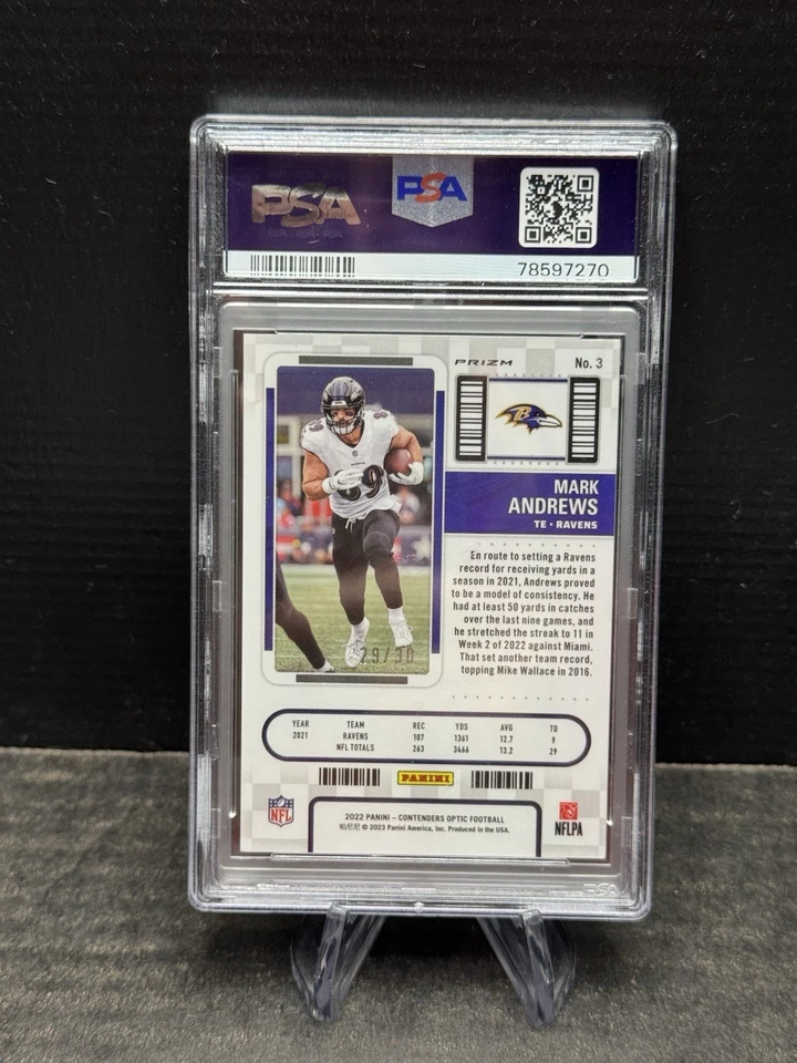 - 2022 Panini Contenders Optic Green Pulsar #3 Mark Andrews #/30 PSA 10 - Image 2 of 2