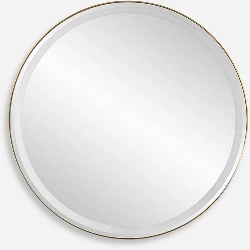 Uttermost 09947 Crofton 32 X 32 inch Plated Brushed Brass LED Lighted Mirror - Picture 1 of 11