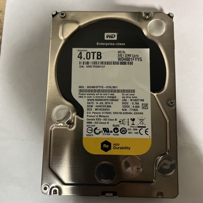 Western Digital Enterprise 4TB SAS 3.5'' 7200RPM WD4001FYYG-01SL3W1 Excellent